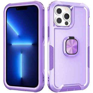 For iPhone 13 Pro Max 3 in 1 PC + TPU Phone Case with Ring Holder (Purple)