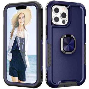 For iPhone 13 Pro 3 in 1 PC + TPU Phone Case with Ring Holder (Navy Blue)