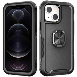 For iPhone 12 / 12 Pro 3 in 1 PC + TPU Phone Case with Ring Holder(Black)