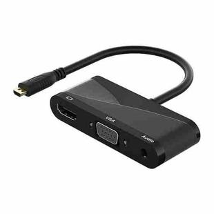 h115 3 in 1 Micro HDMI to HDMI + VGA + 3.5 Audio Converter Cable(Black)