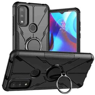 For Motorola G Pure Armor Bear Shockproof PC + TPU Phone Case with Ring Holder(Black)