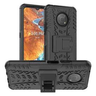 For Nokia G300 Tire Texture TPU + PC Phone Case with Holder(Black)