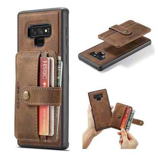 For Samsung Galaxy Note9 JEEHOOD RFID Blocking Anti-Theft Magnetic PU + TPU Phone Case with Card Slot(Brown)