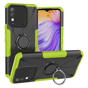 For Tecno Spark 8 Armor Bear Shockproof PC + TPU Phone Case with Ring Holder(Green)