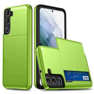 For Samsung Galaxy S22 5G Shockproof Armor Phone Case with Card Slot(Green)