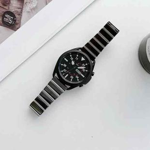 20mm Ceramic One-bead Steel Watch Band(Black Silver)