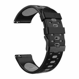 For Huawei Watch GT 3 22mm Three Rows Holes Two-color Silicone Watch Band(Black Grey)