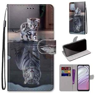 For Motorola Moto G10/G20/G30 Coloured Drawing Cross Texture Horizontal Flip Leather Phone Case with Holder & Card Slots & Wallet & Lanyard(Cat Becomes Tiger)