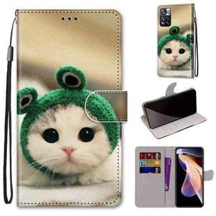 For Xiaomi Redmi Note 11 Pro/11 Pro+ Coloured Drawing Cross Texture Horizontal Flip Leather Phone Case with Holder & Card Slots & Wallet & Lanyard(Frog Kitten)
