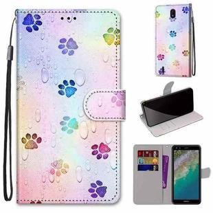 For Nokia C01 Plus Coloured Drawing Cross Texture Horizontal Flip Leather Phone Case with Holder & Card Slots & Wallet & Lanyard(Footprint Water Drops)