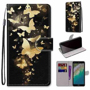 For Nokia C01 Plus Coloured Drawing Cross Texture Horizontal Flip Leather Phone Case with Holder & Card Slots & Wallet & Lanyard(Golden Butterfly Group)
