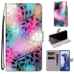 For Xiaomi 11T / 11T Pro Coloured Drawing Cross Texture Horizontal Flip Leather Phone Case with Holder & Card Slots & Wallet & Lanyard(Translucent Glass)