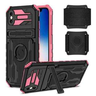 For iPhone XR Armor Wristband Phone Case(Pink)
