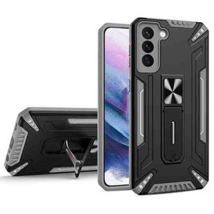 For Samsung Galaxy S22 5G War-god Armor TPU + PC Shockproof Magnetic Phone Case with Folding Holder(Grey)