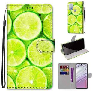 For Motorola Moto G10 / G20 / G30 Coloured Drawing Cross Texture Horizontal Flip PU Phone Leather Case with Holder & Card Slots & Wallet & Lanyard(Colorful Layer(Lime)