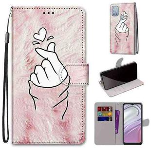 For Motorola Moto G10 / G20 / G30 Coloured Drawing Cross Texture Horizontal Flip PU Phone Leather Case with Holder & Card Slots & Wallet & Lanyard(Colorful Layer(Pink Hands Than Hearts)