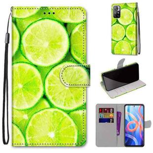 For Xiaomi Redmi Note 11 Coloured Drawing Cross Texture Horizontal Flip PU Phone Leather Case with Holder & Card Slots & Wallet & Lanyard(Colorful Layer(Lime)