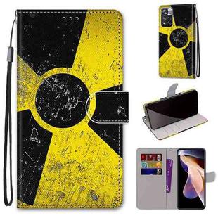 For Xiaomi Redmi Note 11 Pro / 11 Pro+ Global Coloured Drawing Cross Texture Horizontal Flip PU Phone Leather Case with Holder & Card Slots & Wallet & Lanyard(Colorful Layer(Yellow and Black Signs)