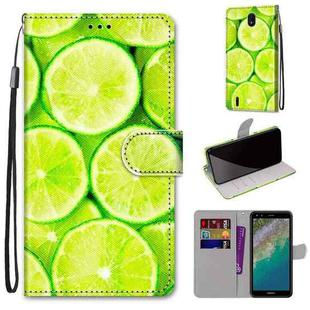 For Nokia C01 Plus Coloured Drawing Cross Texture Horizontal Flip PU Phone Leather Case with Holder & Card Slots & Wallet & Lanyard(Colorful Layer(Lime)