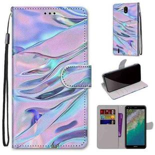 For Nokia C01 Plus Coloured Drawing Cross Texture Horizontal Flip PU Phone Leather Case with Holder & Card Slots & Wallet & Lanyard(Colorful Layer(Fluorescent Water Pattern)