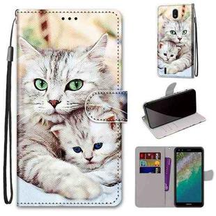 For Nokia C01 Plus Coloured Drawing Cross Texture Horizontal Flip PU Phone Leather Case with Holder & Card Slots & Wallet & Lanyard(Colorful Layer(Big Cat Hugging Kitten)