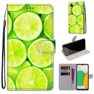 For Samsung Galaxy A03 Core Coloured Drawing Cross Texture Horizontal Flip PU Phone Leather Case with Holder & Card Slots & Wallet & Lanyard(Colorful Layer(Lime)