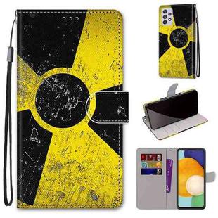 For Samsung Galaxy A33 5G Coloured Drawing Cross Texture Horizontal Flip PU Phone Leather Case with Holder & Card Slots & Wallet & Lanyard(Colorful Layer(Yellow and Black Signs)