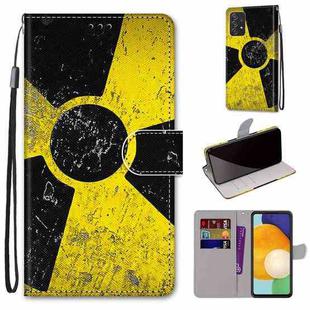 For Samsung Galaxy A53 5G Global Coloured Drawing Cross Texture Horizontal Flip PU Phone Leather Case with Holder & Card Slots & Wallet & Lanyard(Colorful Layer(Yellow and Black Signs)