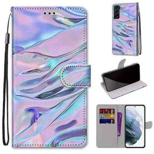For Samsung Galaxy S22+ 5G Coloured Drawing Cross Texture Horizontal Flip PU Phone Leather Case with Holder & Card Slots & Wallet & Lanyard(Colorful Layer(Fluorescent Water Pattern)