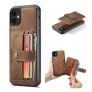 For iPhone 12 / 12 Pro JEEHOOD RFID Blocking Anti-Theft Wallet Phone Case(Brown)