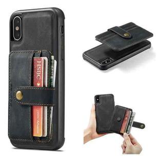 For iPhone XR JEEHOOD RFID Blocking Anti-Theft Wallet Phone Case(Black)