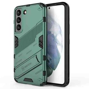 For Samsung Galaxy S22 5G Punk Armor 2 in 1 PC + TPU Shockproof Phone Case with Invisible Holder(Green)