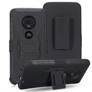 For Motorola Moto E5 Plus PC + Silicone Back Clip Sliding Sleeve Protective Case(Black)