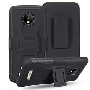 For Motorola Moto Z4 Play PC + Silicone Back Clip Sliding Sleeve Protective Case(Black)