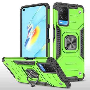 For OPPO A54 4G Magnetic Armor Shockproof TPU + PC Phone Case with Metal Ring Holder(Green)