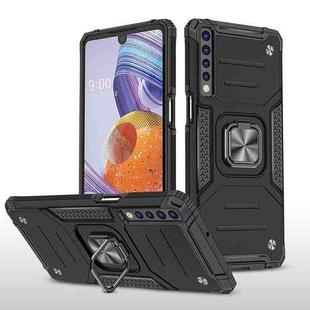For LG Stylo 7 4G Magnetic Armor Shockproof TPU + PC Phone Case with Metal Ring Holder(Black)