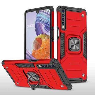 For LG Stylo 7 4G Magnetic Armor Shockproof TPU + PC Phone Case with Metal Ring Holder(Red)