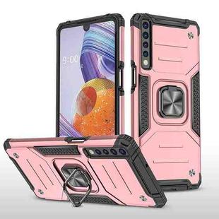 For LG Stylo 7 4G Magnetic Armor Shockproof TPU + PC Phone Case with Metal Ring Holder(Rose Gold)