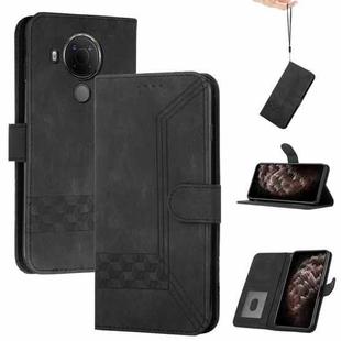 For Nokia C300 Cubic Skin Feel Flip Leather Phone Case(Black)