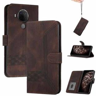 For Nokia 3.4 / 5.4 Cubic Skin Feel Flip Leather Phone Case(Dark Coffee)