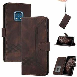 For Nokia XR20 Cubic Skin Feel Flip Leather Phone Case(Dark Coffee)