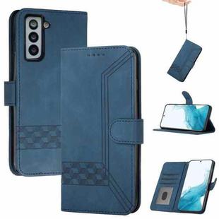 For Samsung Galaxy S22+ 5G Cubic Skin Feel Flip Leather Phone Case(Royal Blue)