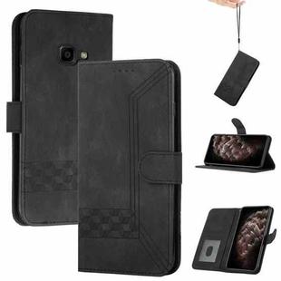For Samsung Galaxy Xcover 4 Cubic Skin Feel Flip Leather Phone Case(Black)