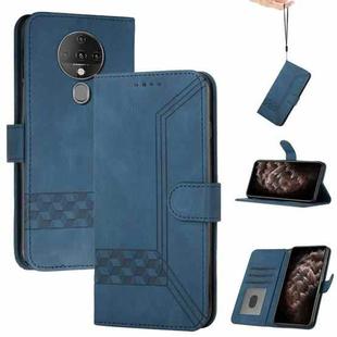 For Tecno Spark 6 Cubic Skin Feel Flip Leather Phone Case(Royal Blue)