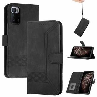 For Xiaomi Redmi Note 10 Pro 5G Cubic Skin Feel Flip Leather Phone Case(Black)