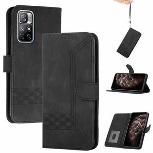 For Xiaomi Redmi Note 11 Cubic Skin Feel Flip Leather Phone Case(Black)