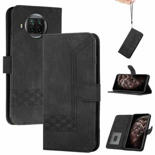 For Xiaomi Mi 10T Lite 5G Cubic Skin Feel Flip Leather Phone Case(Black)