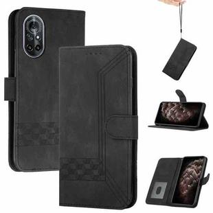 For Huawei nova 9 Cubic Skin Feel Flip Leather Phone Case(Black)
