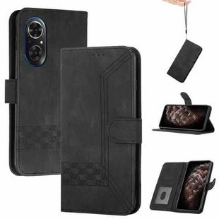 For Honor 50 Pro Cubic Skin Feel Flip Leather Phone Case(Black)