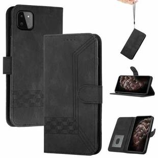 For OPPO A93 2020 Cubic Skin Feel Flip Leather Phone Case(Black)
